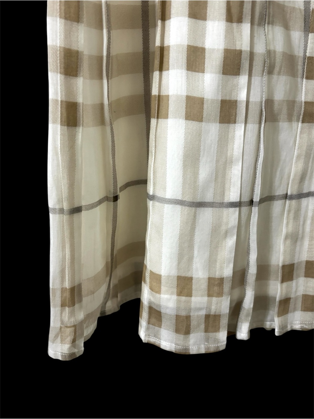 Burberry London 100% Cotton Knee Length Pleated Skirt Sz 8 Novacheck Plaid - Picture 8 of 16